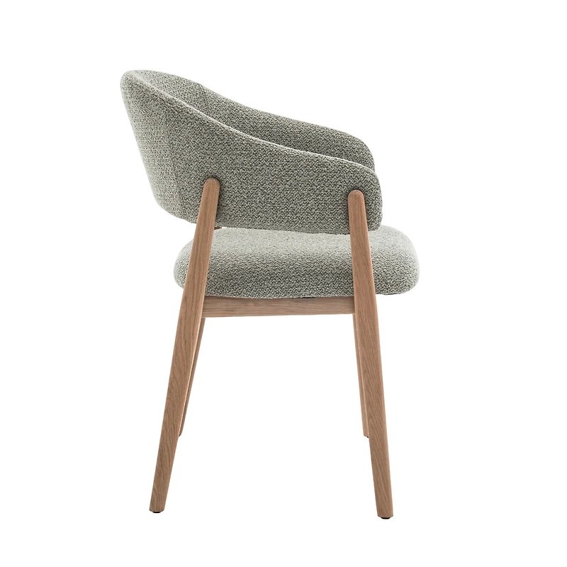 Fiol Dining Chair – Mint Green Upholstery & Natural Wood Frame