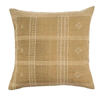 20x20 Bhujodi Wool Handloom Pillow, Beige