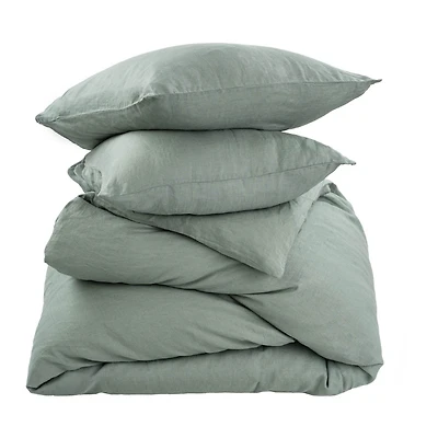 Reverie Linen Queen Duvet Set - Mist