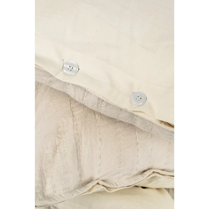 Kerala Kantha Duvet Set Cream - Queen