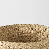 Sivannah Light Brown and Medium Striped Seagrass Round Basket