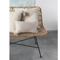 20" Woven Cotton Pillow With Tassels