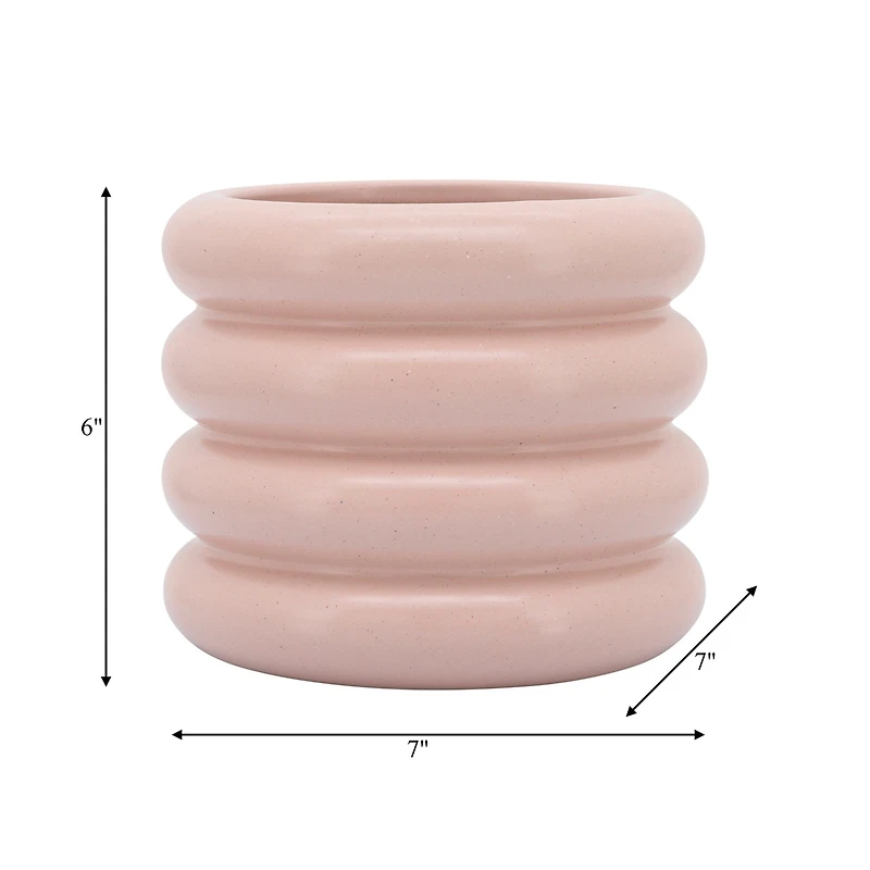 8" Bibendum Planter - Dusty Rose