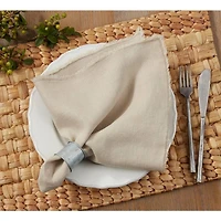 Fringe Linen Table Napkins (Set of 4) 20" - Natural