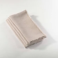 Fringe Linen Table Napkins (Set of 4) 20" - Natural