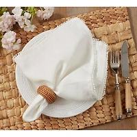 Pompom Design Napkin Ivory - Set Of 4
