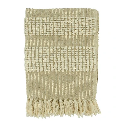 Woven Stripe Throw Blanket - Natural