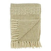 Woven Stripe Throw Blanket - Natural