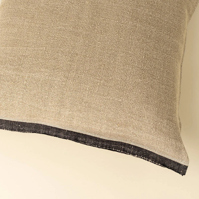 20x20 Selvage Linen Pillow, Charcoal