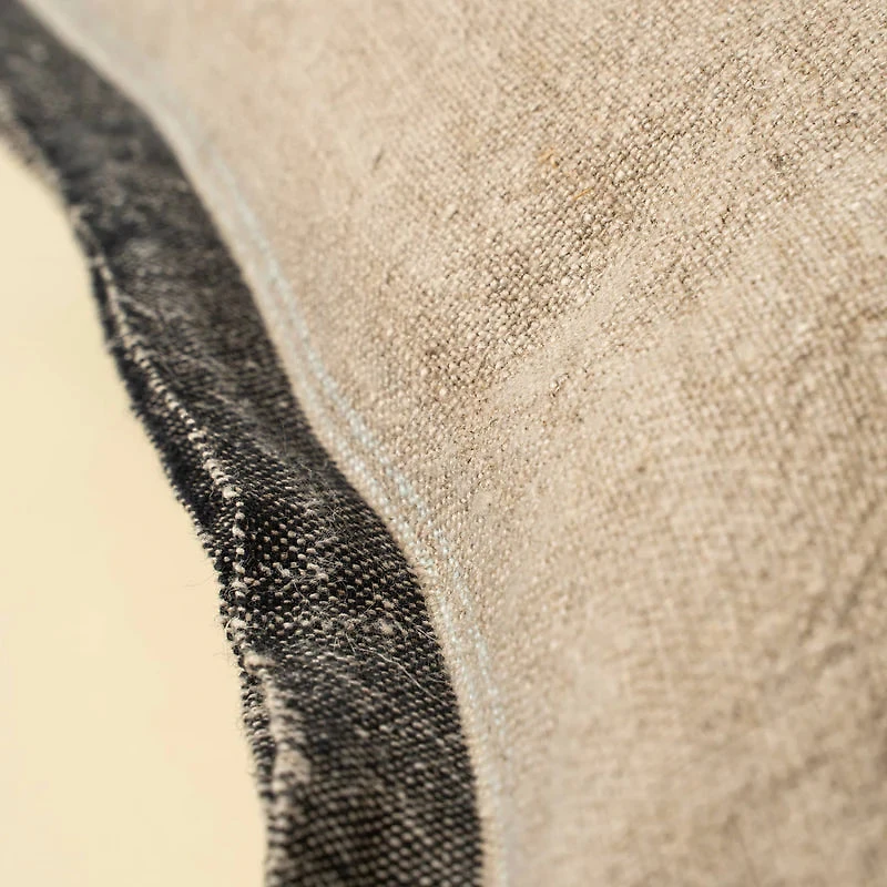 20x20 Selvage Linen Pillow, Charcoal