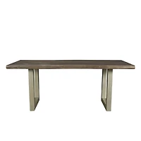 TAJ Large Dining Table - Vinegar Matte Top/ U Tube Metal Base