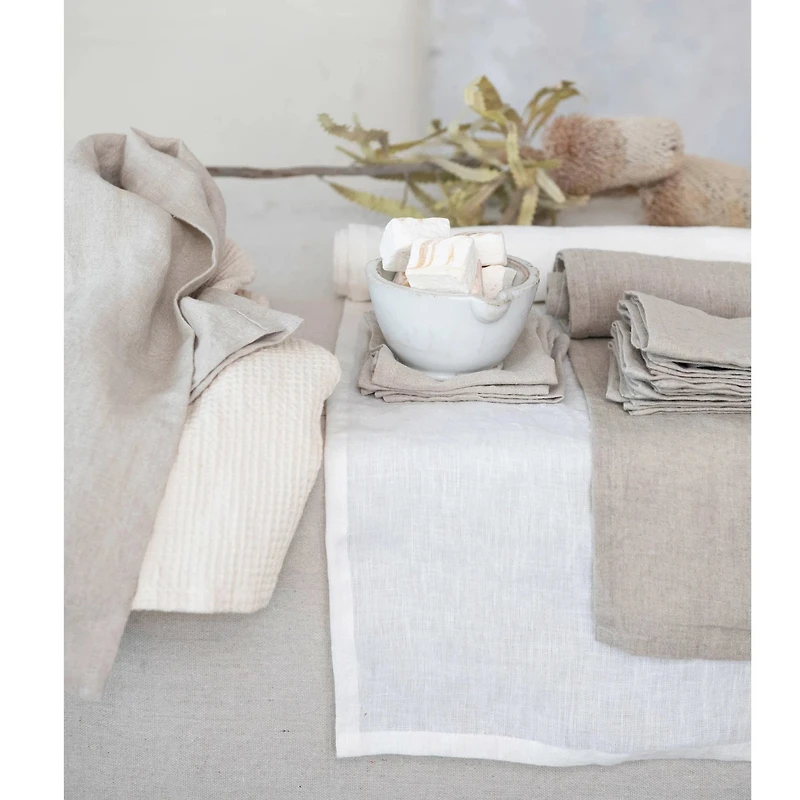 Stonewashed Linen Table Runner
