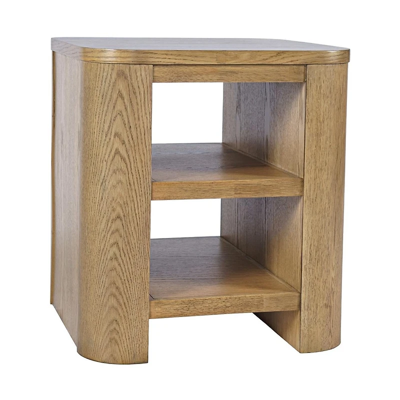 Dasen Oak End Table with Open Shelving – Cascade Oak