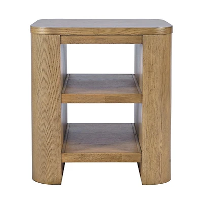 Dasen Oak End Table with Open Shelving – Cascade Oak