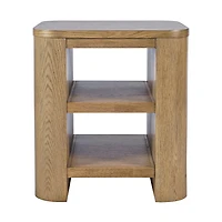 Dasen Oak End Table with Open Shelving – Cascade Oak