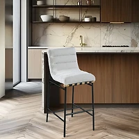 MARU BOUCLE FABRIC COUNTER STOOL - CREAM