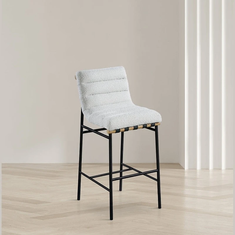 MARU BOUCLE FABRIC COUNTER STOOL - CREAM