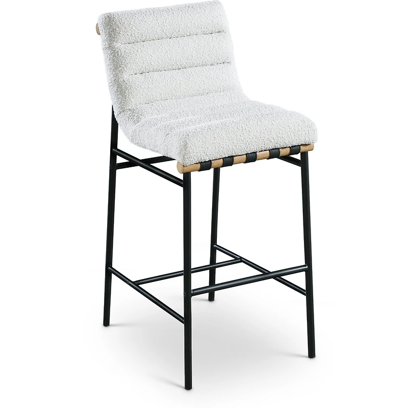 MARU BOUCLE FABRIC COUNTER STOOL - CREAM