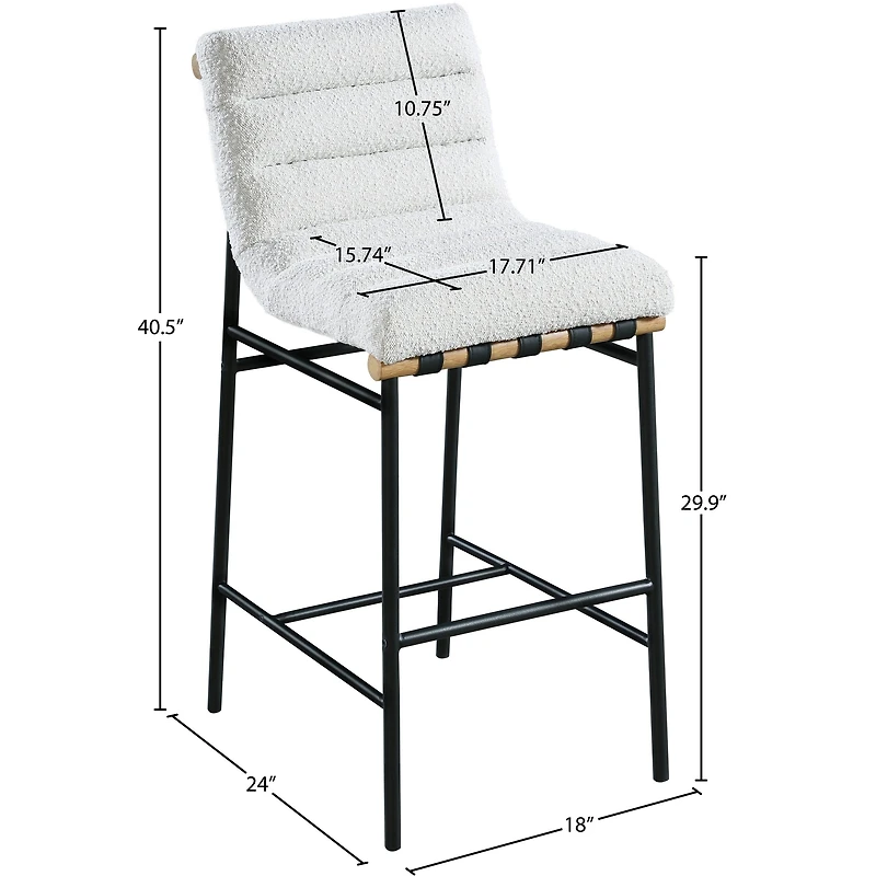 MARU BOUCLE FABRIC COUNTER STOOL - CREAM
