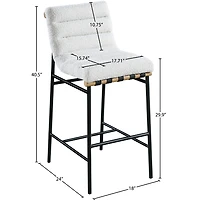 MARU BOUCLE FABRIC COUNTER STOOL - CREAM