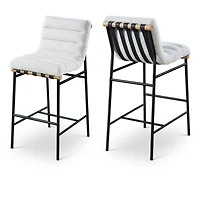 MARU BOUCLE FABRIC COUNTER STOOL - CREAM