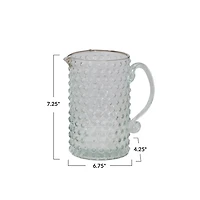 Hand-Blown Glass Hobnail Pitcher - 42 oz.