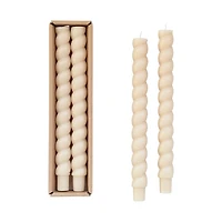 Unscented Twisted Taper Candles Box, Set of 2