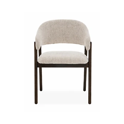 Fiol Dining Chair – Beige Upholstery & Dirty Oak Wood Frame