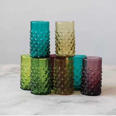 12 oz. Hobnail Drinking Glass - 4 Colors