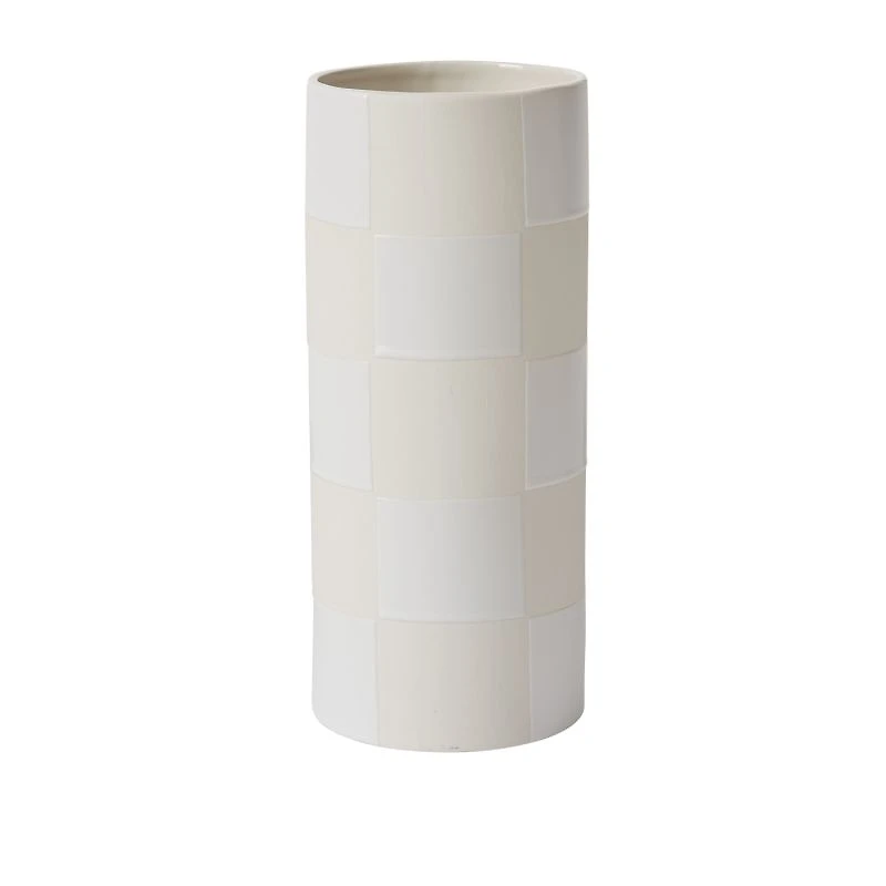 Checkerboard Vase - WHITE