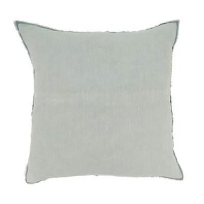 Fringed Design Linen Pillow - Blue-Grey
