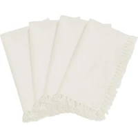 Fringed Design Napkin (Set of 4) - Off White
