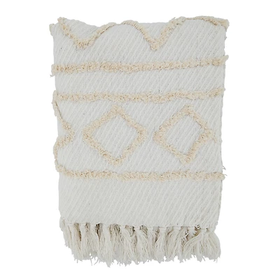Diamond Embellished Throw Ivory