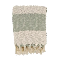 Nubby Design Striped Throw