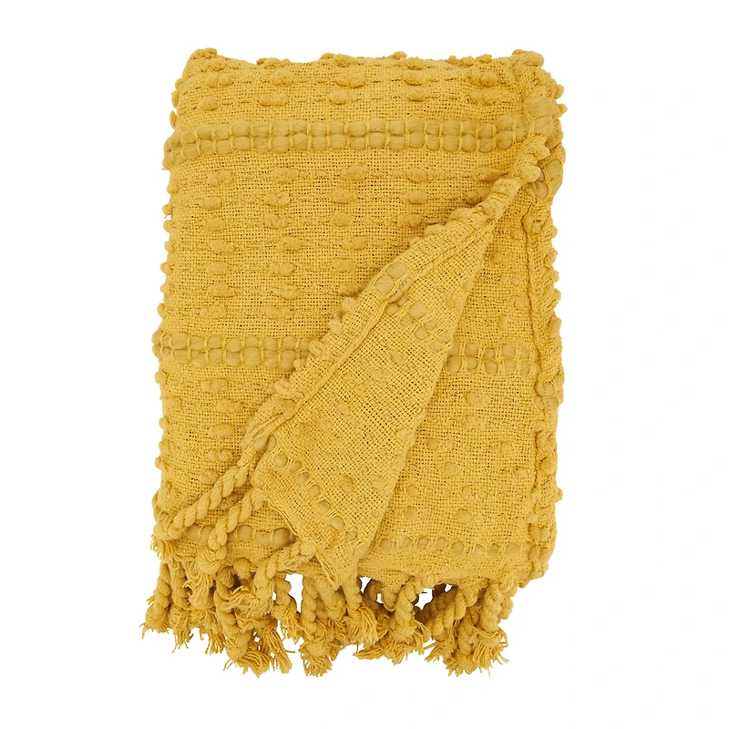 Woven Stripe Throw Mustard