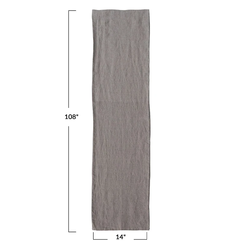 Stonewashed Linen Table Runner - Natural