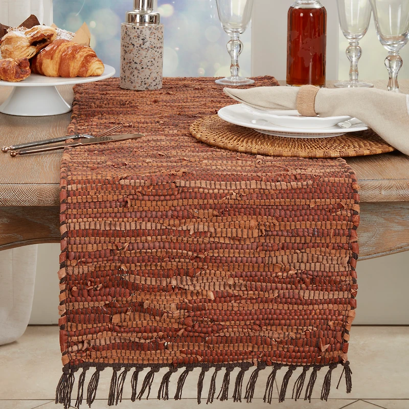 Leather Chindi Runner