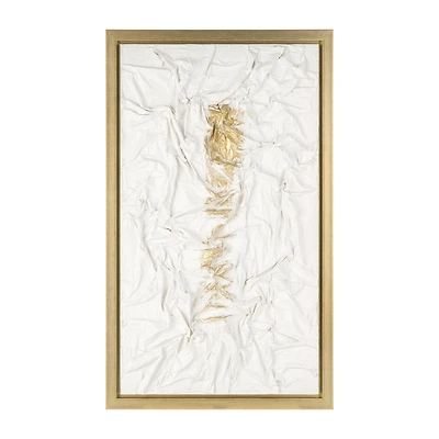 HAND PAINT TEXTURE ACRYLIC WHT/GLD