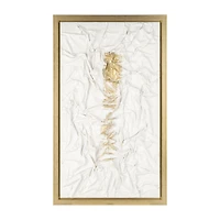 HAND PAINT TEXTURE ACRYLIC WHT/GLD