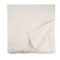 Cloud Kantha Bed Quilt White