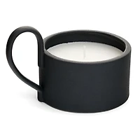 Candle In Porcelain W/handle Black