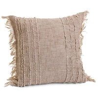 Cus Linen/cott W/ Fringe Det Pillow