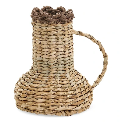 VASE SMALL PAPER & GRASS NATURAL-CHOCOLATE BROWN