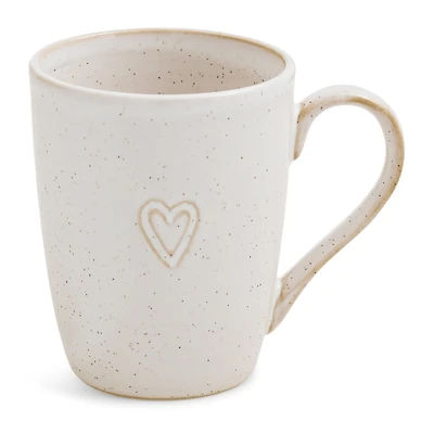 Mug Porcelin Emb Heart - White