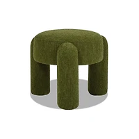 Olea Boucle Ottoman - Moss Green