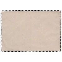 Placemat Chmbr Cot-poly W/ Lace Linen-black - Set of 4