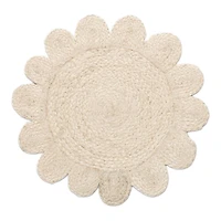 Placemat Jute Scallop Edge - White