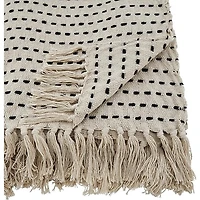 Stitched Line Throw, Ivory
