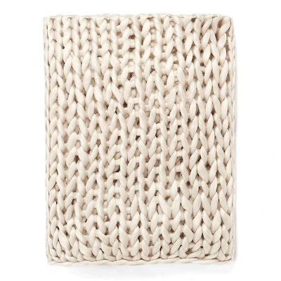 LOLA CHUNKY KNITD THROW OWHT