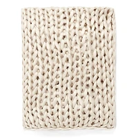LOLA CHUNKY KNITD THROW OWHT